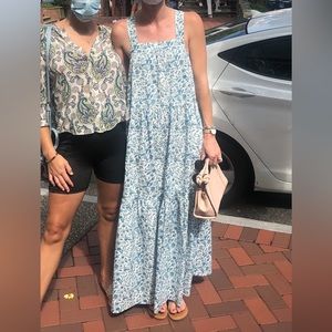 LOFT Beach Floral Tie Back Maxi Dress, only worn once! LIKE NEW